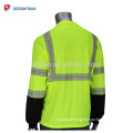 Durable Lightweight Breathable Hi Vis Viz Security T-shirt 100% Polyester Safety Work Clothing With Pocket And Reflective Strips